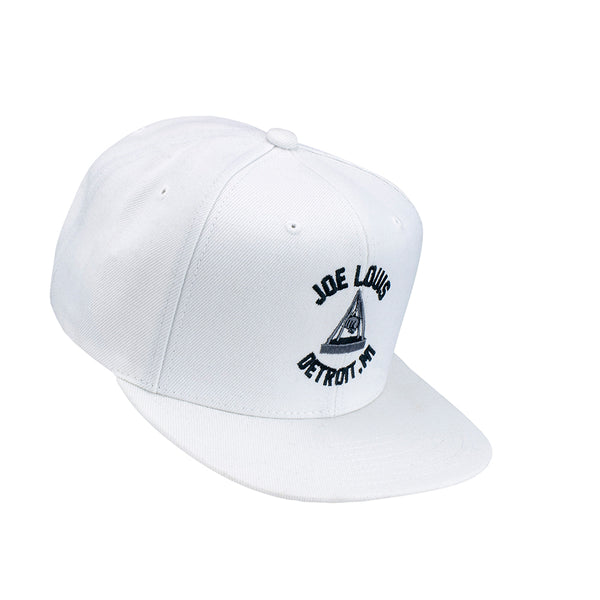 Pistons Joe Louis x Mitchell & Ness Snapback in White - 1/4 Right View
