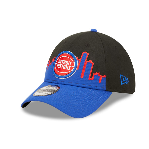 New Era Pistons Tip Off Flex Hat in Black/Blue - Front Side View