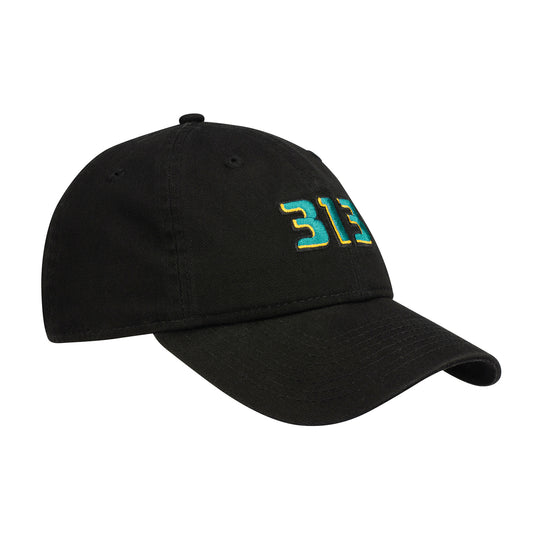 New Era Pistons Hardwood Classics Adjustable Hat in Black - Side View