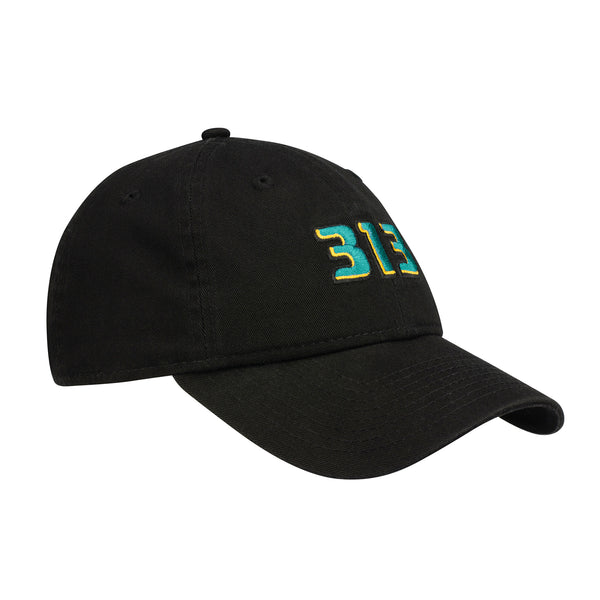 New Era Pistons Hardwood Classics Adjustable Hat in Black - Side View