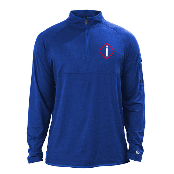 New Era Pistons City Edition Logo 1/4 Zip Jacket in Blue - Front View