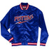 Mitchell & Ness Pistons Satin Jacket in Blue - Front View