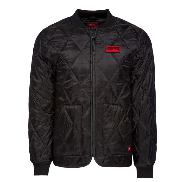 Sportiqe Pistons Quilted Jacket in Black - Front View