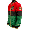 GIII Pistons Black History Month Starter Jacket in Red, Black, and Green - Left View