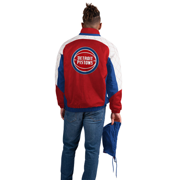 GIII Pistons The Body Check Jacket in Red/Blue/White - Front View