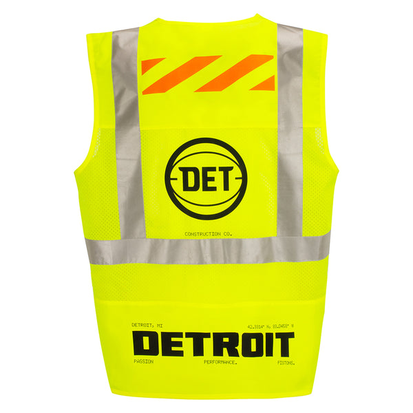 DETail Threads Pistons Garage Safety Jacket in Yellow - Back View