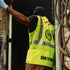 DETail Threads Pistons Garage Safety Jacket in Yellow - Back View, Worn
