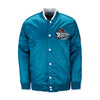 Pistons X Ty Mopkins Teal Satin Starter Jacket in Teal - Front View