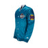 Pistons X Ty Mopkins Teal Satin Starter Jacket in Teal - Angled Left Side View