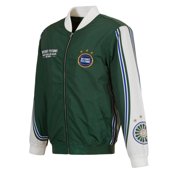 JH Design Pistons City Edition Full Zip Jacket in Green/White - Front View