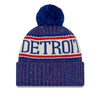 Pistons New Era Detroit Knit in Blue, Red, and White - Back View