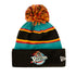 New Era Pistons Hardwood Classics Knit in Black/Teal - Front View