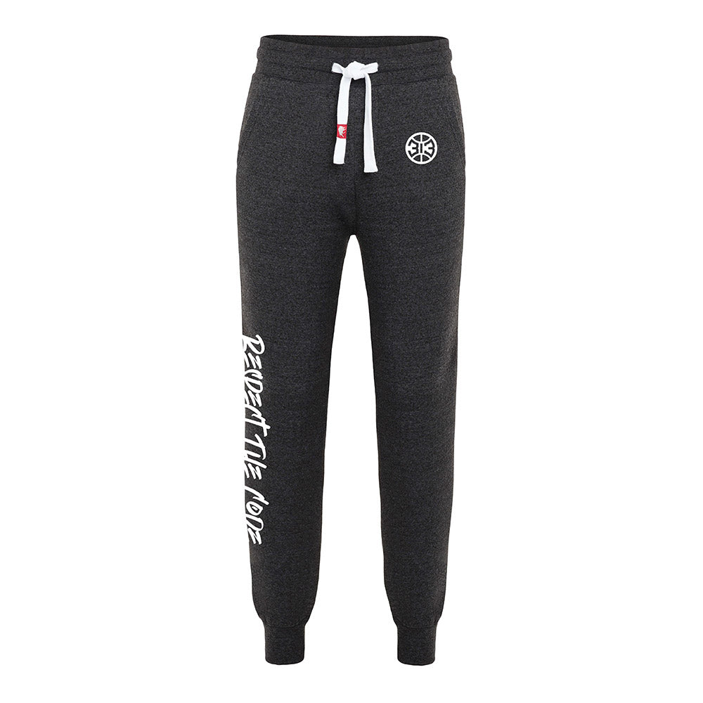 Unisex Sportiqe Detroit Pistons 313 Logo Jogger Pant in Black - Front View