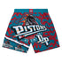 Mitchell & Ness Pistons Jumbotron Shorts in Red/Blue - Front View
