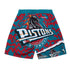 Mitchell & Ness Pistons Jumbotron Shorts in Red/Blue - Back View