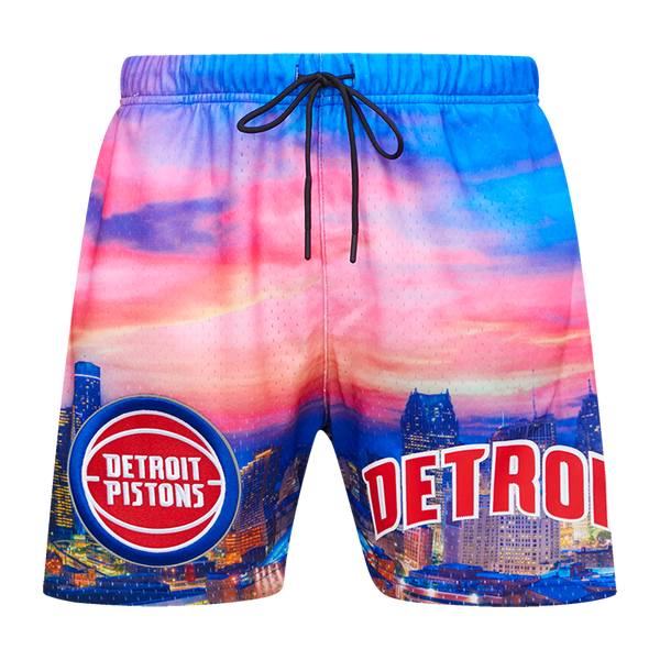 Pistons Pro Standard City Scape Shorts in Multi - Front View