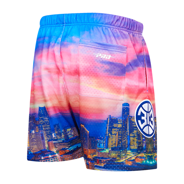 Pistons Pro Standard City Scape Shorts in Multi - Angled Right Side View
