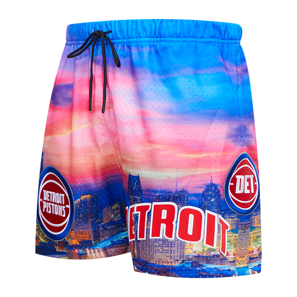 Pistons Pro Standard City Scape Shorts in Multi - Angled Left Side View