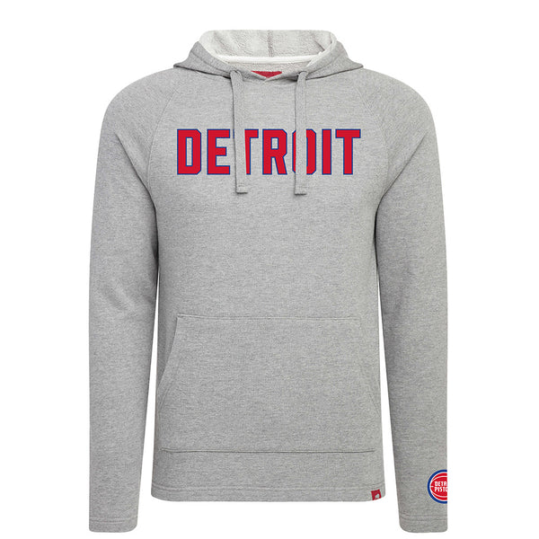 Unisex Sportiqe Detroit Pistons Pullover Hooded Sweatshirt in Gray - Front View