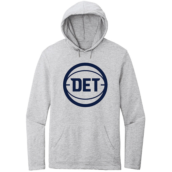 Unisex Pistons DET French Terry Hooded Sweatshirt in Gray - Front View