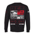 Detroit Pistons Run The Numbers Crewneck Sweatshirt in Black - Back View