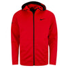 Nike Pistons Player Issued Standard Fit Full Zip Hooded Sweatshirt in Red - Front View