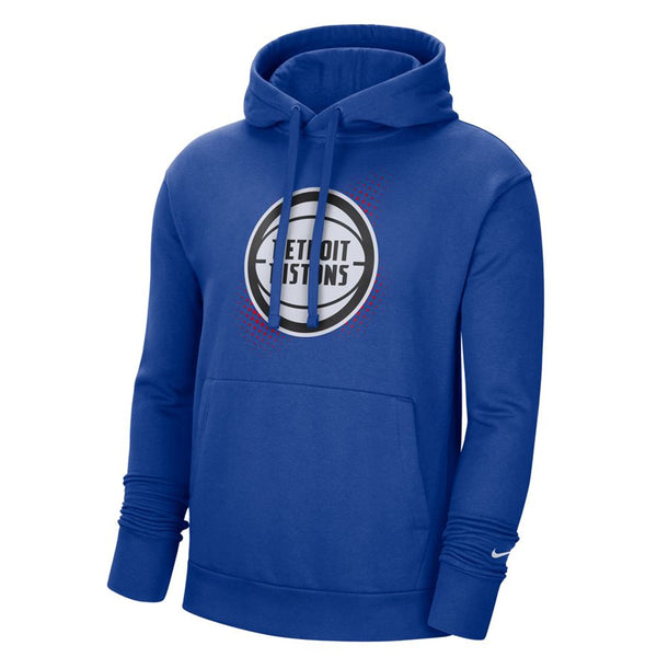 Nike Pistons Primary Fleece Pullover Hood in Blue - Front View