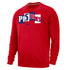 Nike Pistons Remix Fleece Crewneck Sweatshirt in Red - Front View
