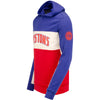 Junk Food Pistons Colorblock Hooded Sweatshirt in Blue, White, and Red - Left View