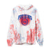 Junk Food Pistons Speckled Tie Dye Hooded Pullover in White - Front View