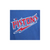 Mitchell & Ness Pistons Playoff Crewneck Sweatshirt in Blue - Close Up Front View