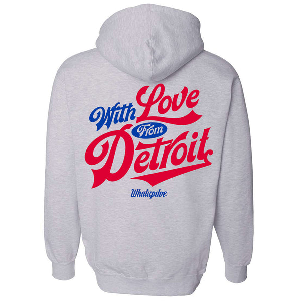 Pistons 313 Detroit Skyline Pullover Hood in Grey - Back View