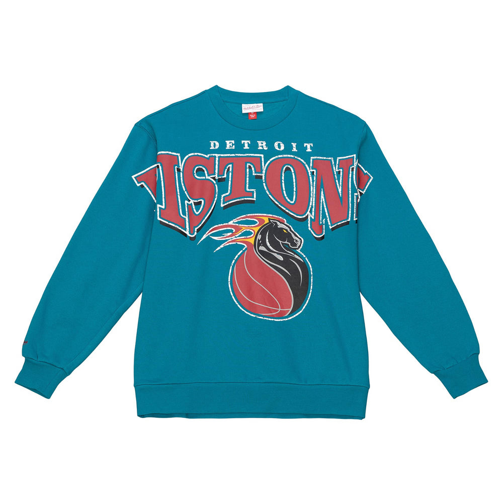 Shop Mitchell & Ness Detroit Pistons NBA Fashion Fleece Crew