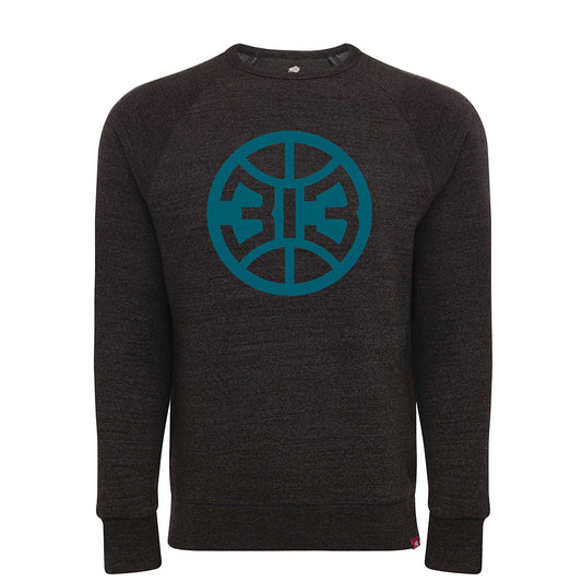 Sportiqe Pistons 313 Harmon Crewneck Sweatshirt in Black - Front View