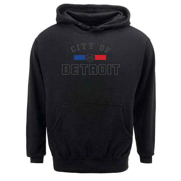 Pistons Statement City of Detroit Hooded Sweatshirt in Black - Front View