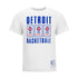 Mitchell & Ness Pistons Arena Banners T-Shirt in White - Back View