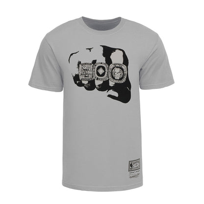 Mitchell & Ness Pistons Championship Rings T-Shirt in Gray - Front View