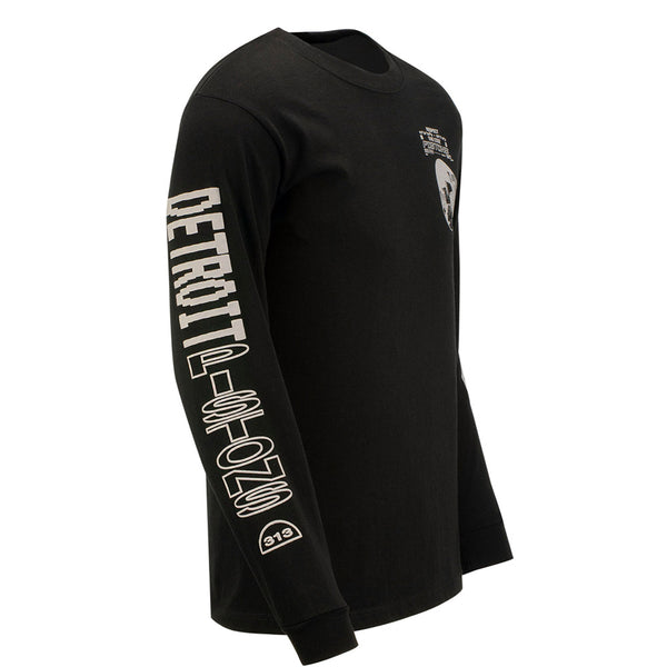 Detroit Pistons Respect The Code Long Sleeve T-Shirt in Black - Right View