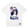 Mitchell & Ness Pistons Ben Wallace Hall of Fame T-shirt in White - Front View