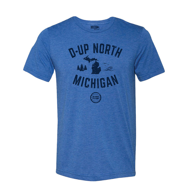 Pistons D-Up North Triblend T-shirt in Blue - Front View