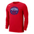 Nike Pistons Dri-FIT Remix Long-Sleeve T-Shirt in Red - Front View