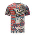 Mitchell & Ness Pistons All Over Print T-Shirt in Red, White, and Blue - Front View