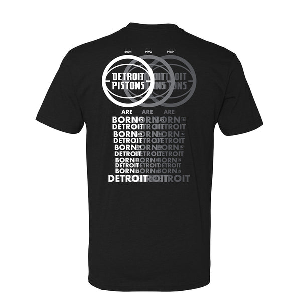 Pistons 8 Mile Born in Detroit T-Shirt in Black - Back View