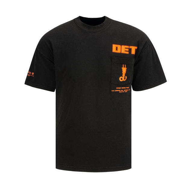 DETail Threads Pistons Garage Power T-Shirt in Black - Front View