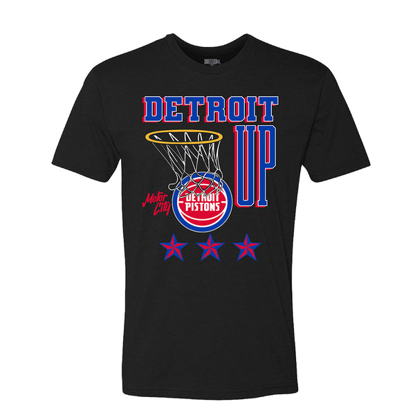 Pistons 'Detroit Up' T-Shirt in Black - Front View