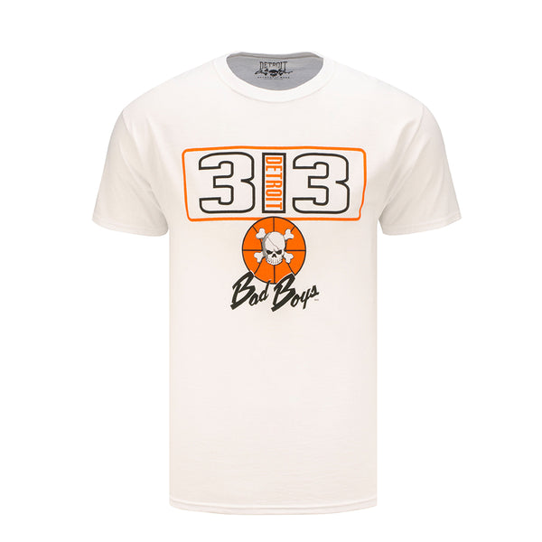 Detroit Bad Boys 313 T-Shirt in White - Front View