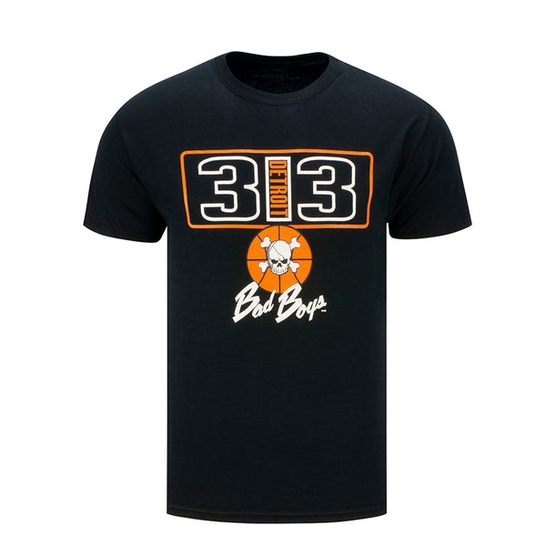 Detroit Bad Boys 313 T-Shirt in Black - Front View