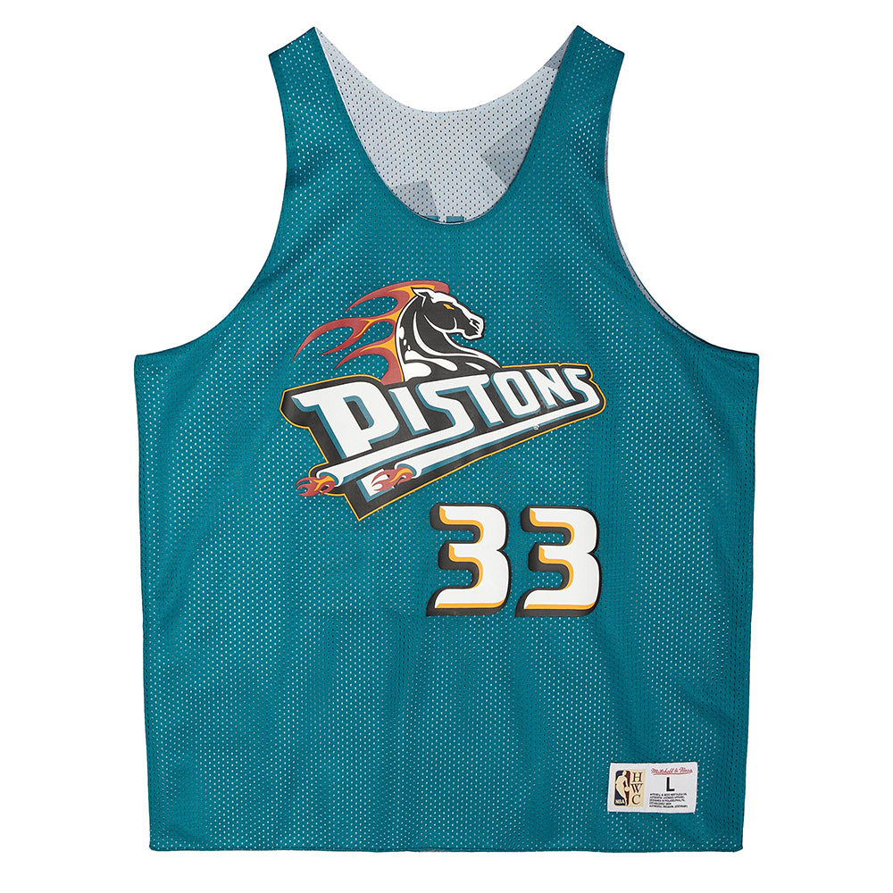Men's Detroit Pistons Grant Hill Mitchell & Ness Red/Teal Hardwood Classics  Tie-Dye Name & Number Tank Top