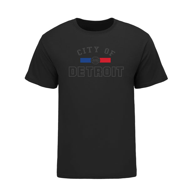 Pistons Statement City of Detroit T-Shirt in Black - Front View
