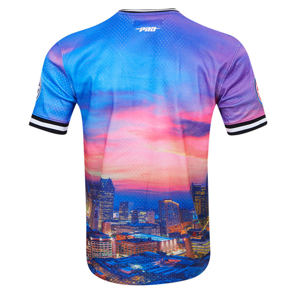 Detroit Pistons Pro Standard City Scape Tee in Blue - Back View